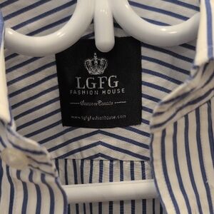 Blue Striped Men's Casual Button Down Shirt